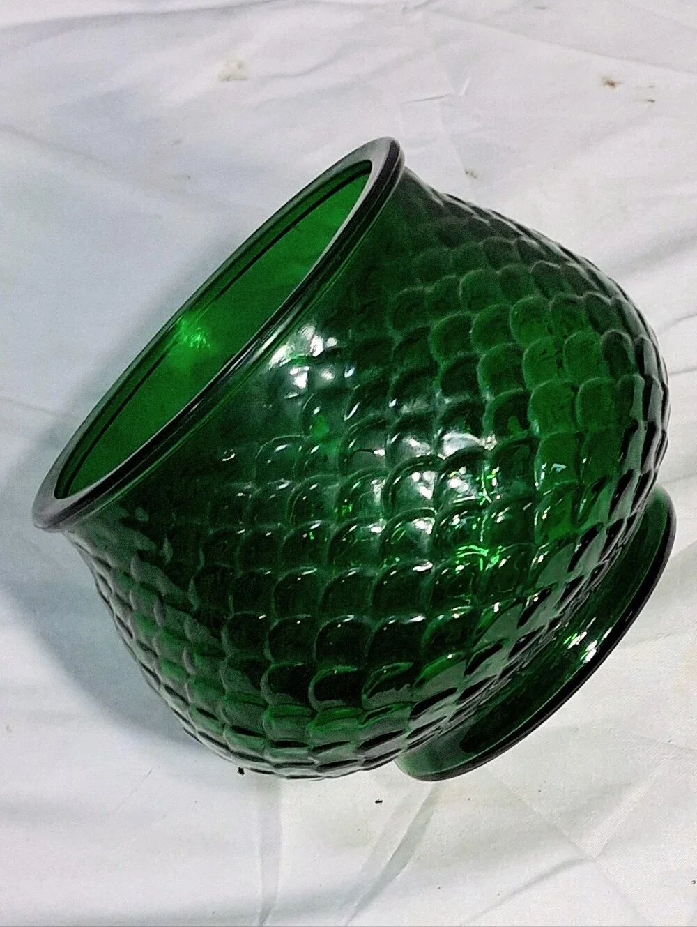 E.O. Brody Vintage 60's & 70''s Emerald Green Fish Scale Pattern Bowl/Planter